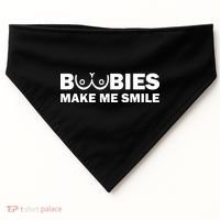 Boobies Make Me Smile Funny Adult Humor USA-Made Doggie Bandana thumb 0