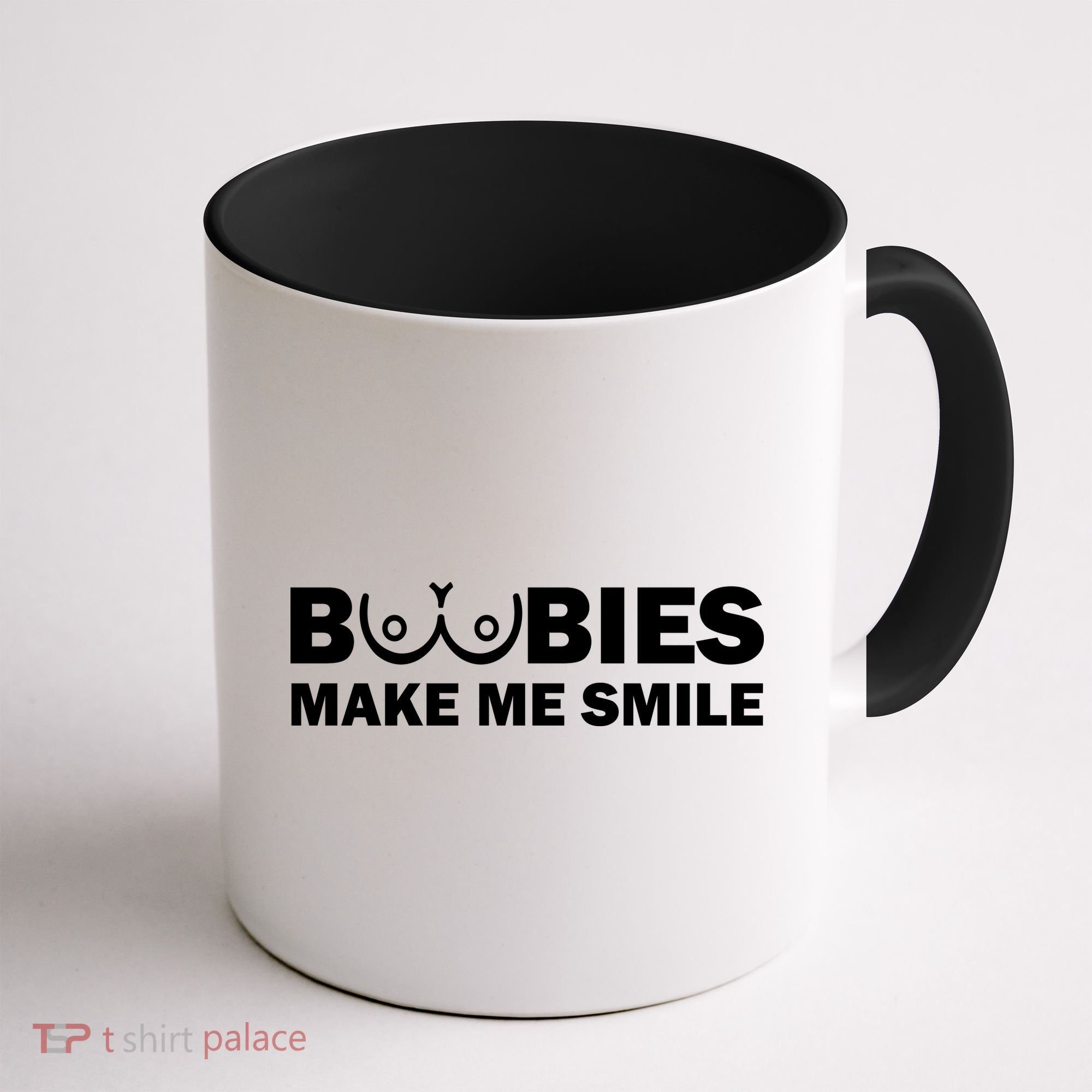Boobies Make Me Smile Funny Adult Humor Coffee Mug