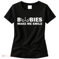 Boobies Make Me Smile Funny Adult Humor Women's T-Shirt thumb 0