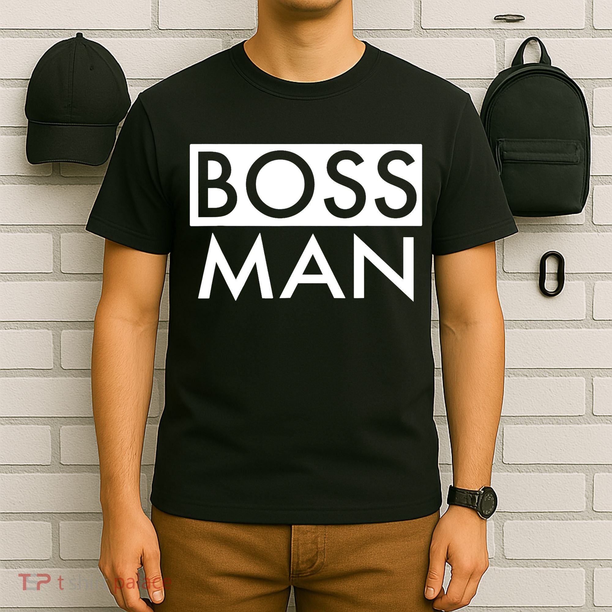 Boss Man Matching Family Couple Portrait Husband Dad T-Shirt