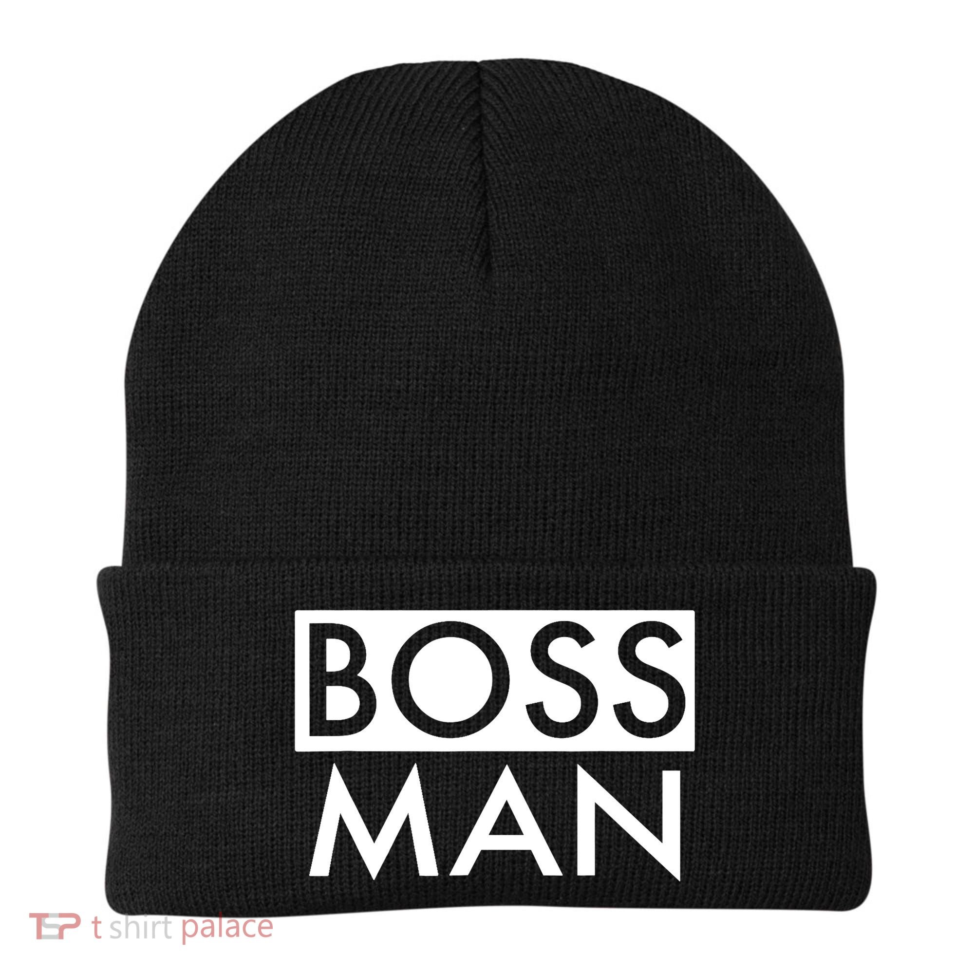 Boss Man Matching Family Couple Portrait Husband Dad Beanie