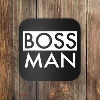 Boss Man Matching Family Couple Portrait Husband Dad Coaster thumb 0