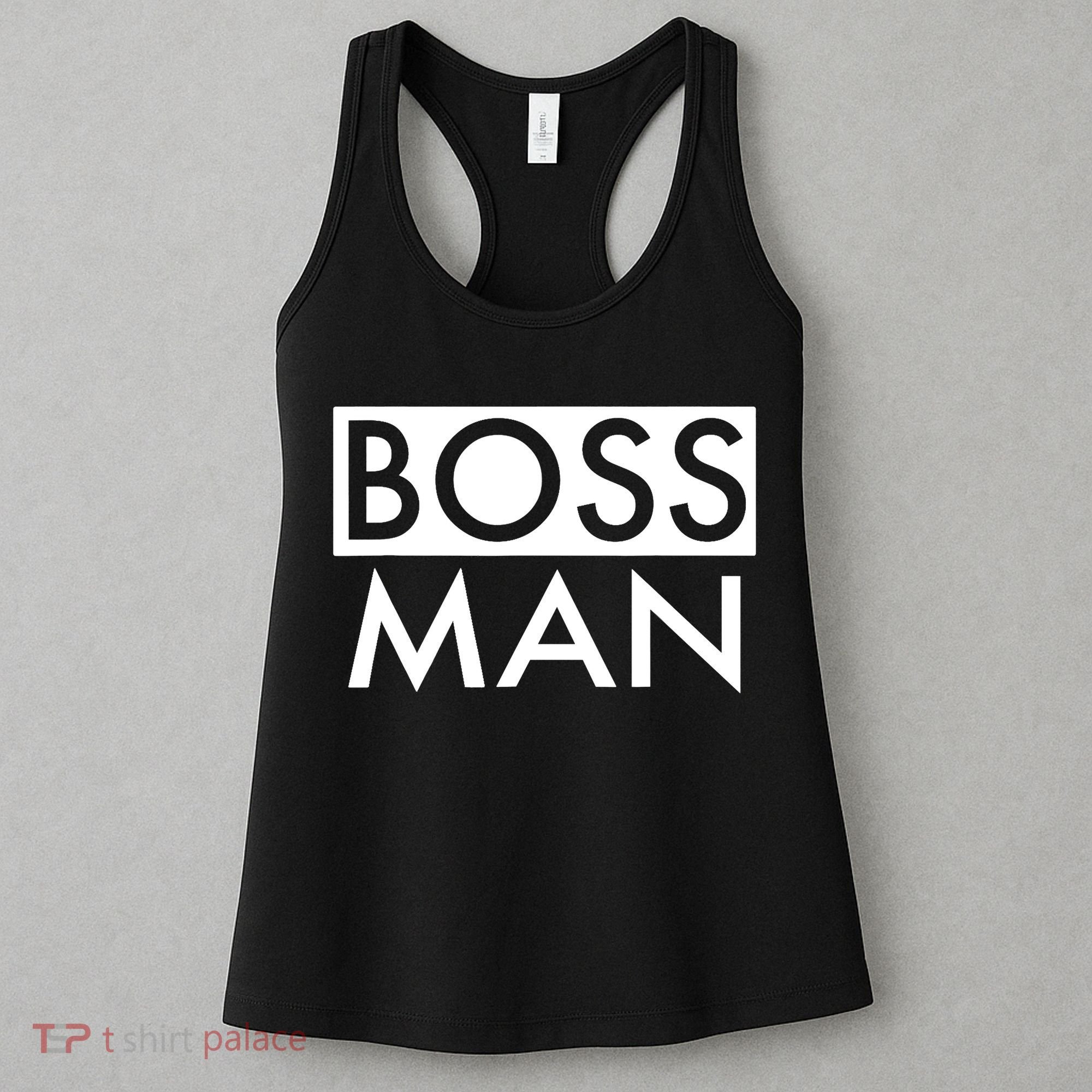 Boss Man Matching Family Couple Portrait Husband Dad Women's Tank Top