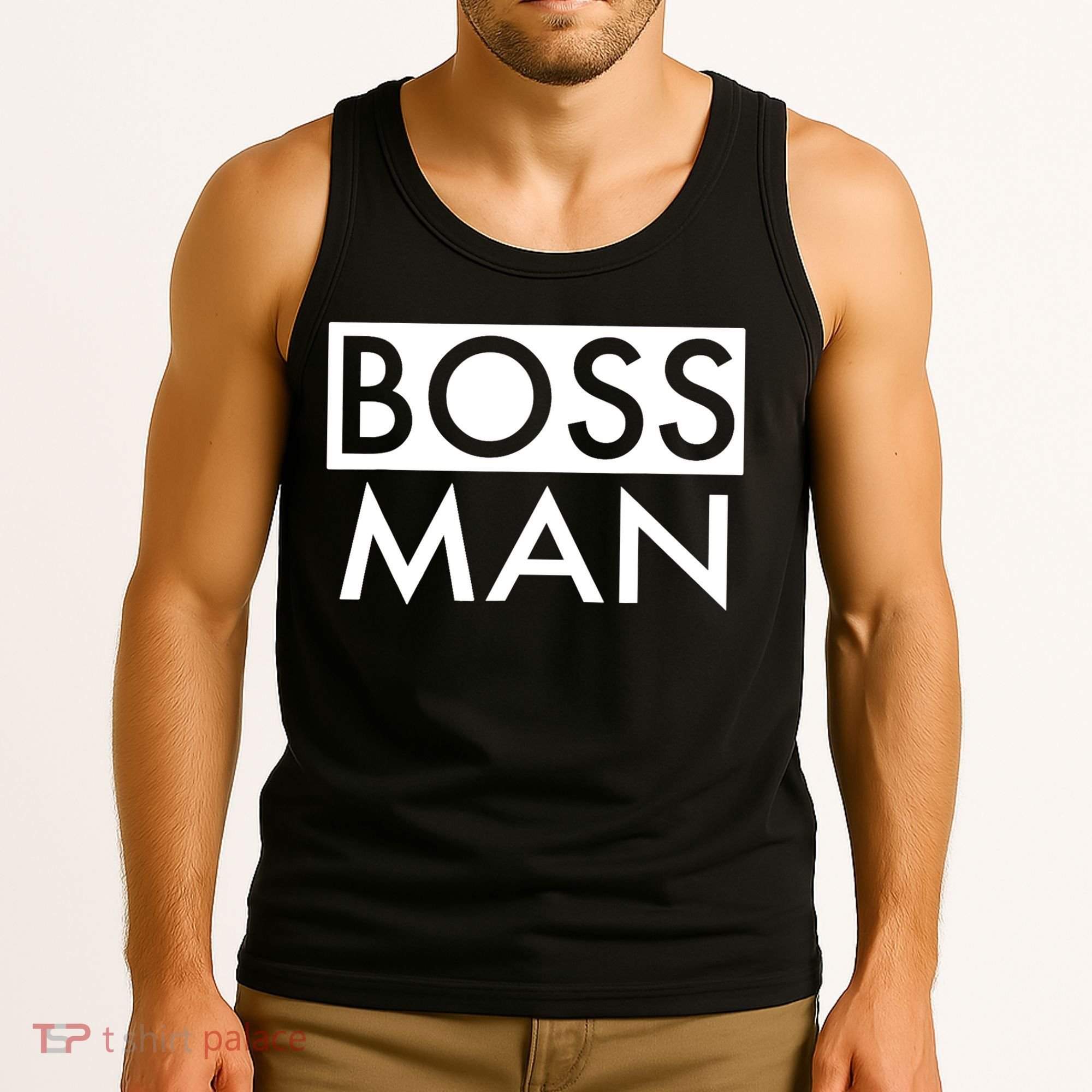 Boss Man Matching Family Couple Portrait Husband Dad Tank Top