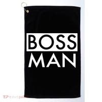 Boss Man Matching Family Couple Portrait Husband Dad Golf Towel thumb 0