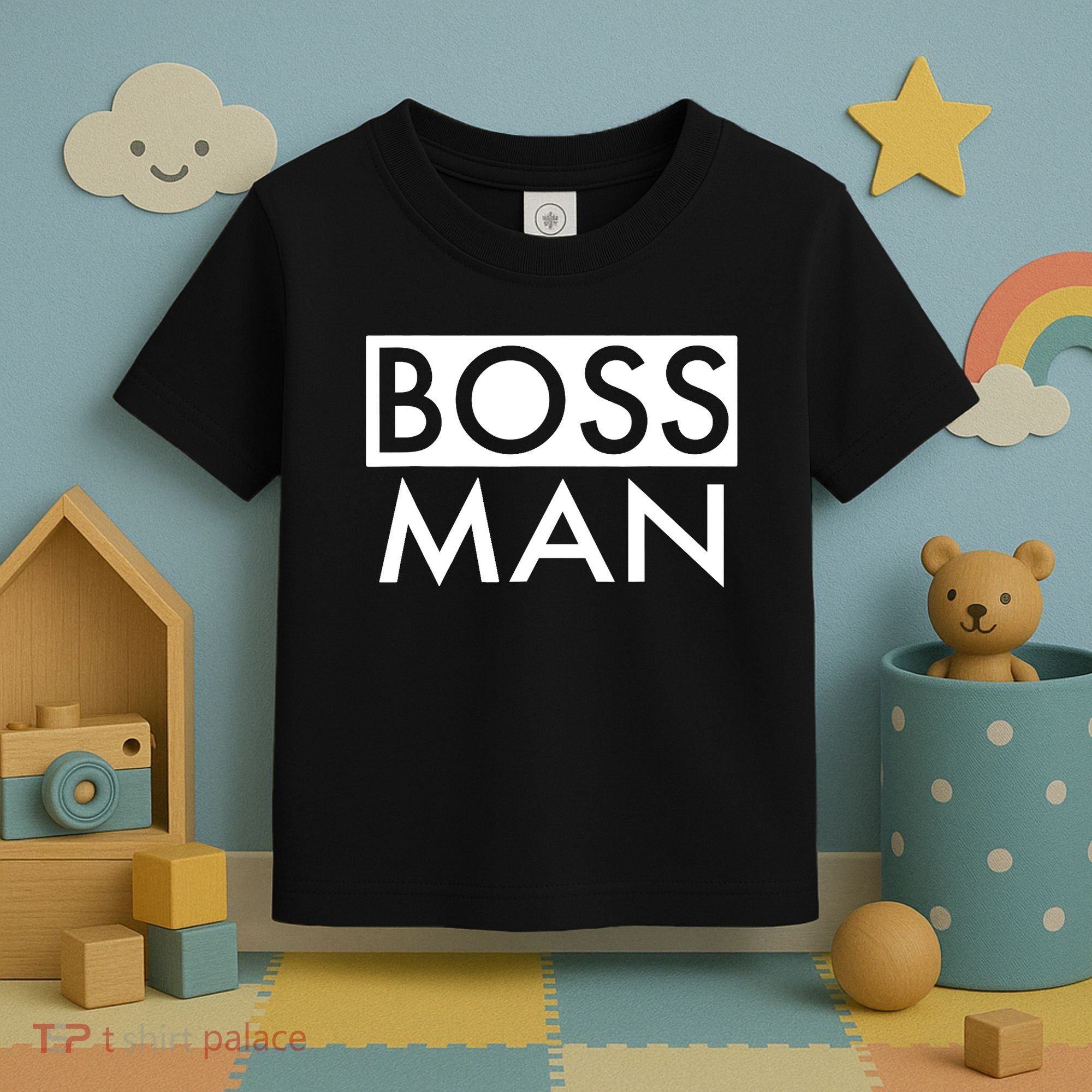 Boss Man Matching Family Couple Portrait Husband Dad Toddler T-Shirt