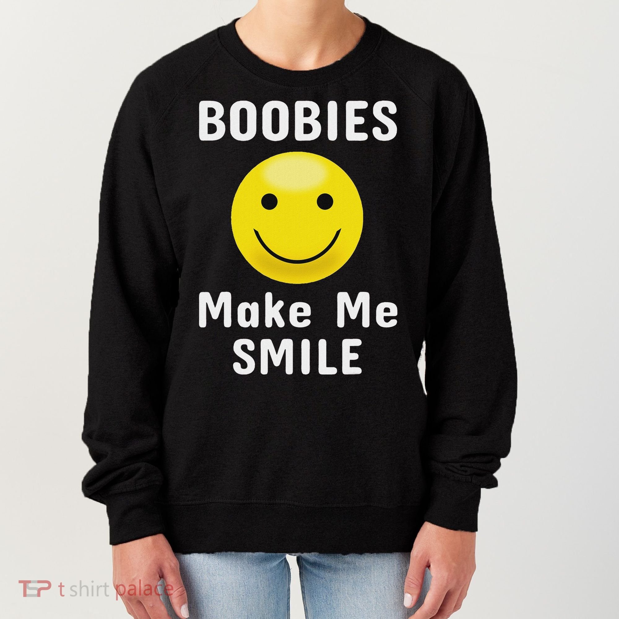 Boobies Make Me Smile Mardi Gras Funny Women's Sweatshirt