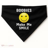 Boobies Make Me Smile Mardi Gras Funny USA-Made Doggie Bandana thumb 0
