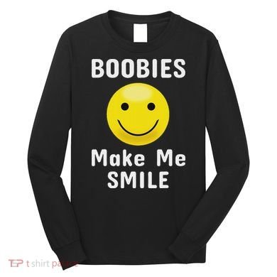 Boobies Make Me Smile Mardi Gras Funny Long Sleeve Shirt