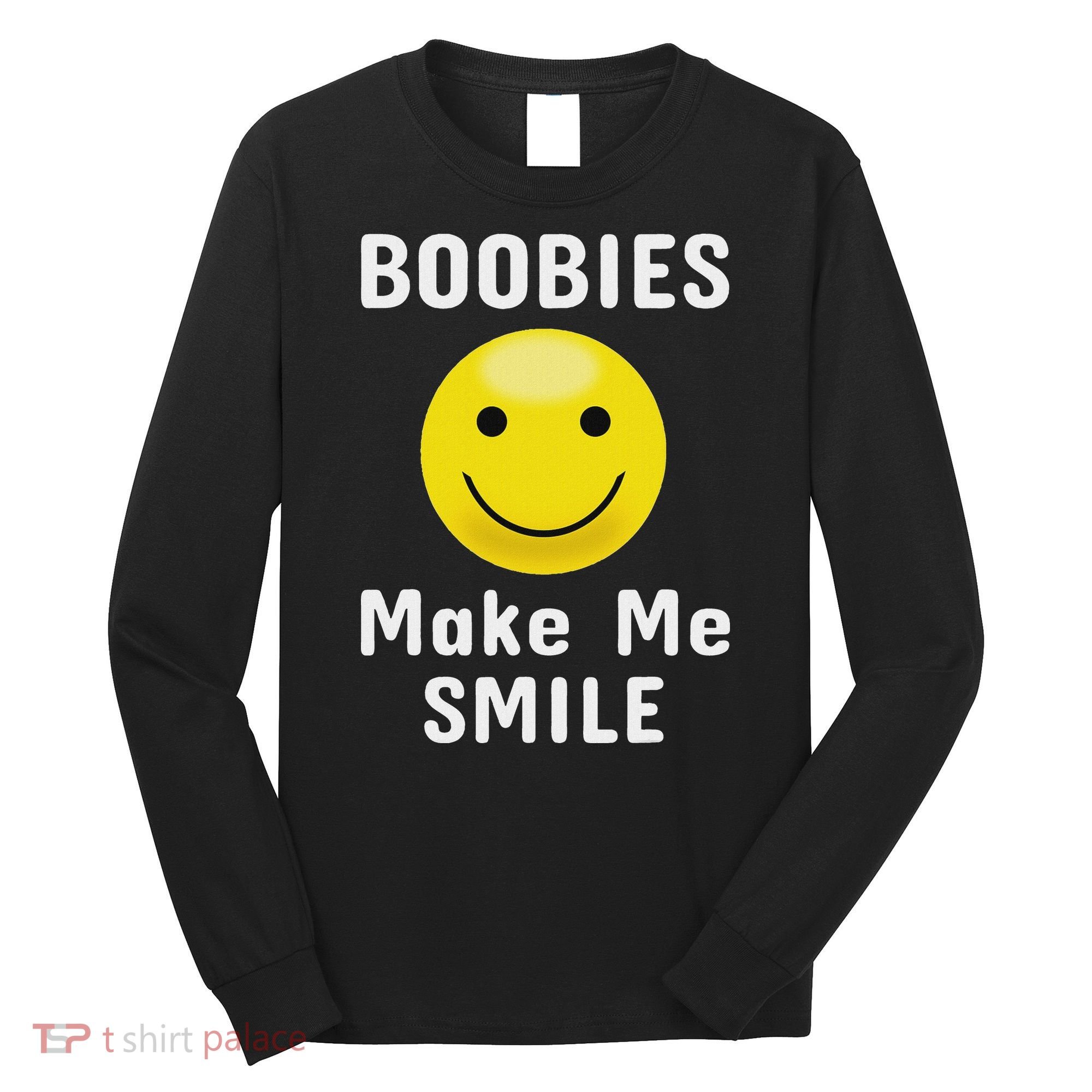 Boobies Make Me Smile Mardi Gras Funny Long Sleeve Shirt