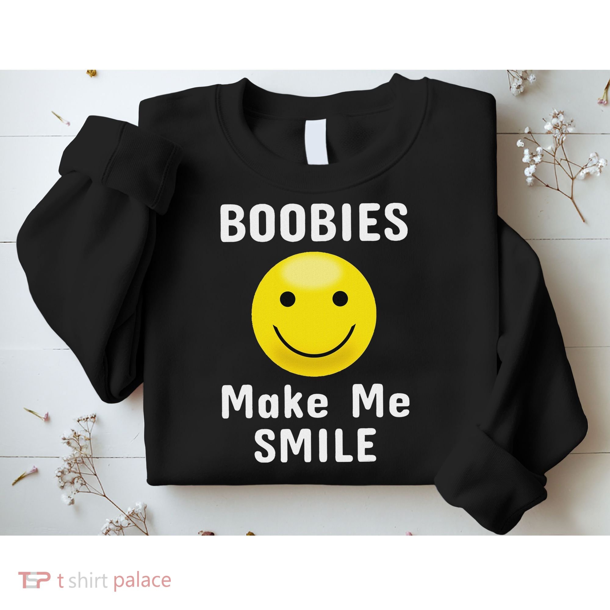 Boobies Make Me Smile Mardi Gras Funny Sweatshirt