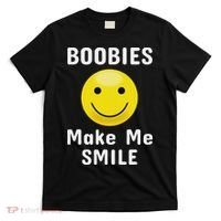 Boobies Make Me Smile Mardi Gras Funny T-Shirt thumb 0