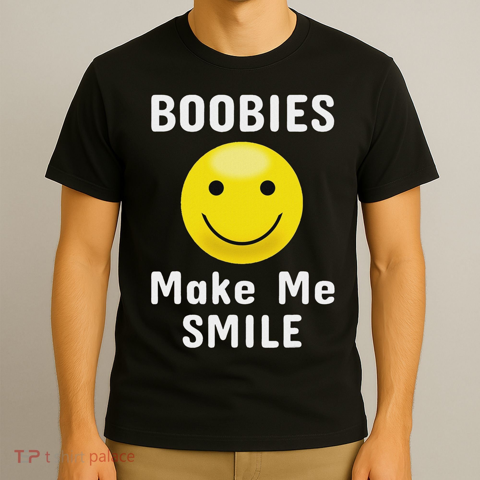 Boobies Make Me Smile Mardi Gras Funny T-Shirt