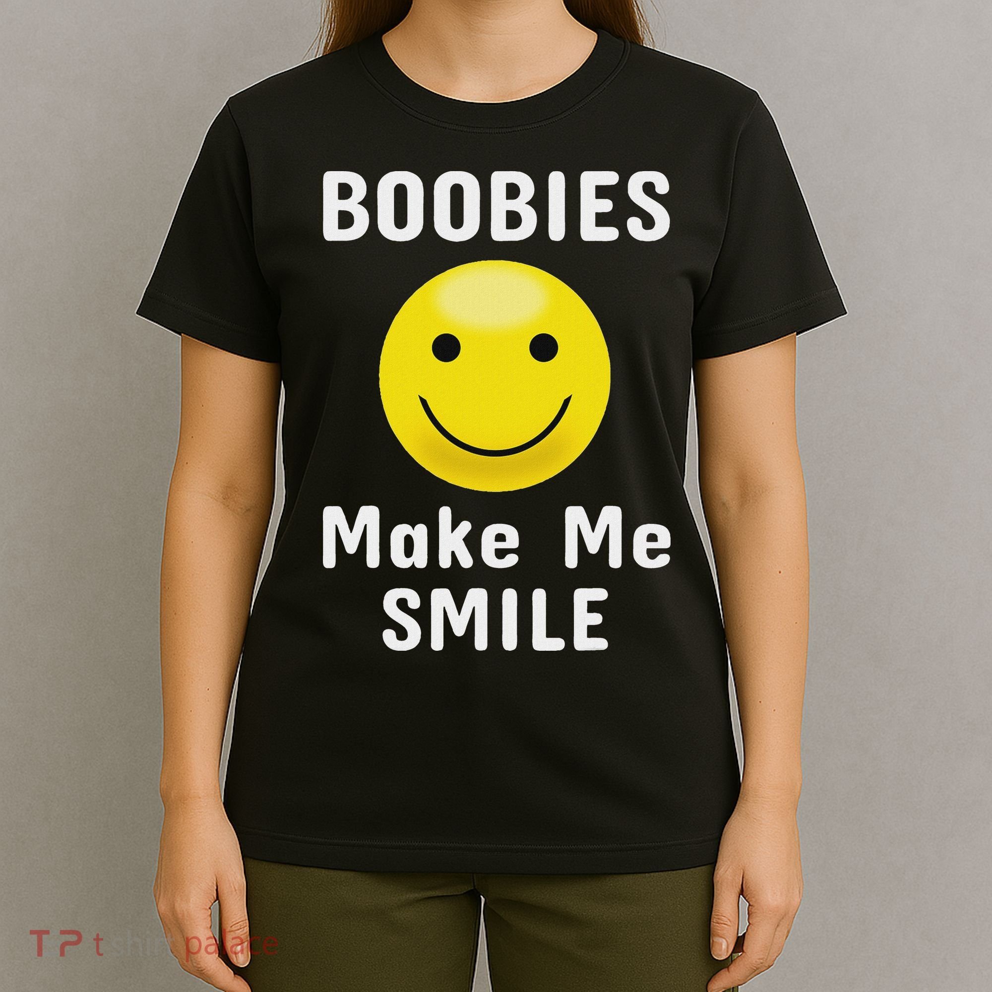 Boobies Make Me Smile Mardi Gras Funny T-Shirt