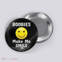 Boobies Make Me Smile Mardi Gras Funny Button thumb 0