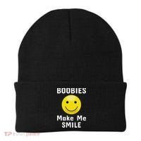 Boobies Make Me Smile Mardi Gras Funny Beanie thumb 0