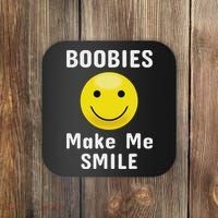 Boobies Make Me Smile Mardi Gras Funny Coaster thumb 0