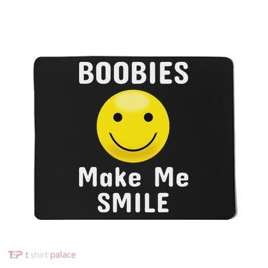 Boobies Make Me Smile Mardi Gras Funny Mousepad
