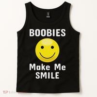 Boobies Make Me Smile Mardi Gras Funny Tank Top thumb 2