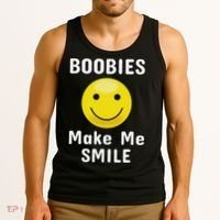 Boobies Make Me Smile Mardi Gras Funny Tank Top thumb 3