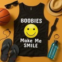 Boobies Make Me Smile Mardi Gras Funny Tank Top thumb 4