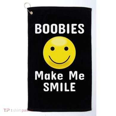 Boobies Make Me Smile Mardi Gras Funny Golf Towel
