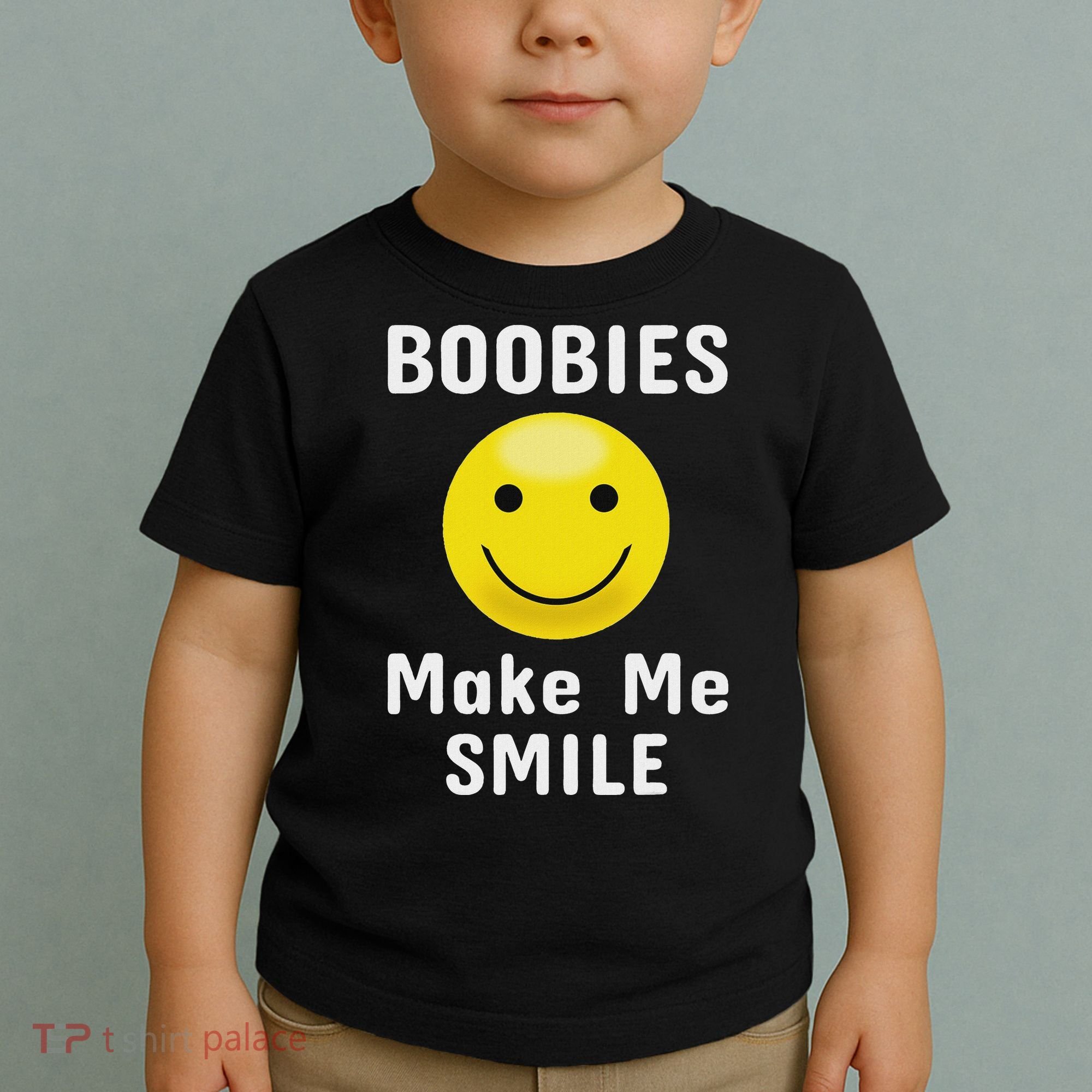 Boobies Make Me Smile Mardi Gras Funny Toddler T-Shirt