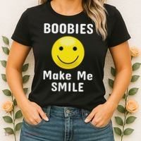 Boobies Make Me Smile Mardi Gras Funny Women's T-Shirt thumb 2