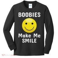 Boobies Make Me Smile Mardi Gras Funny Kids Long Sleeve Shirt thumb 0