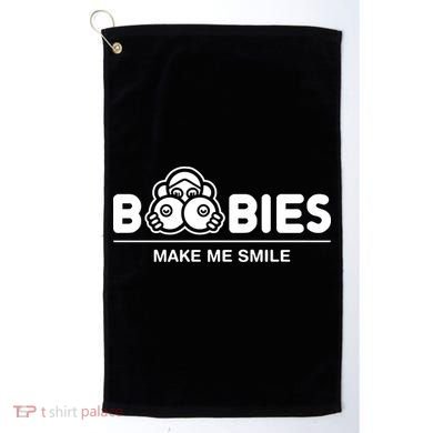 Boobies Make Me Smile Golf Towel
