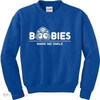 Boobies Make Me Smile Kids Sweatshirt thumb 0