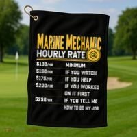 Best Marine Mechanic Hourly Rate Golf Towel thumb 1