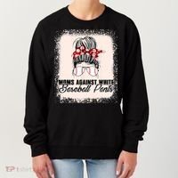 Baseball Mom Moms Against White Baseball Pants Women's Sweatshirt thumb 0