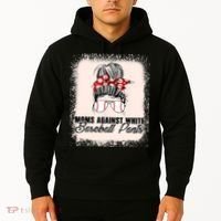 Baseball Mom Moms Against White Baseball Pants Hoodie thumb 2