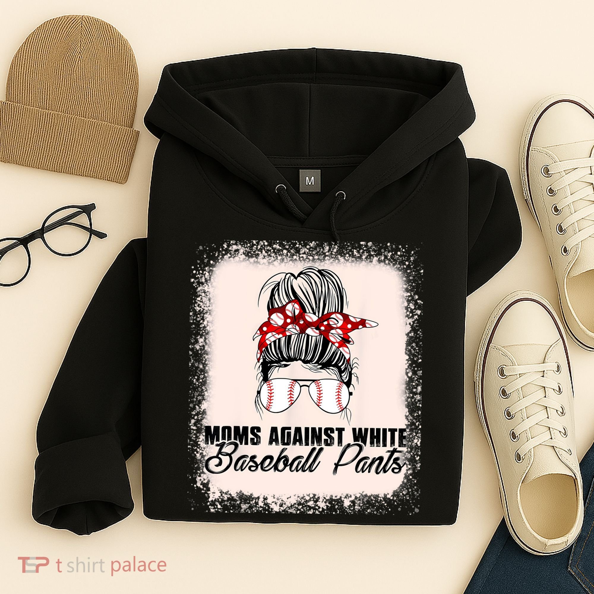 Baseball Mom Moms Against White Baseball Pants Hoodie