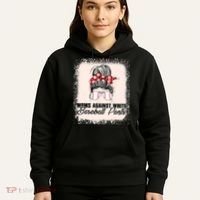Baseball Mom Moms Against White Baseball Pants Hoodie thumb 5