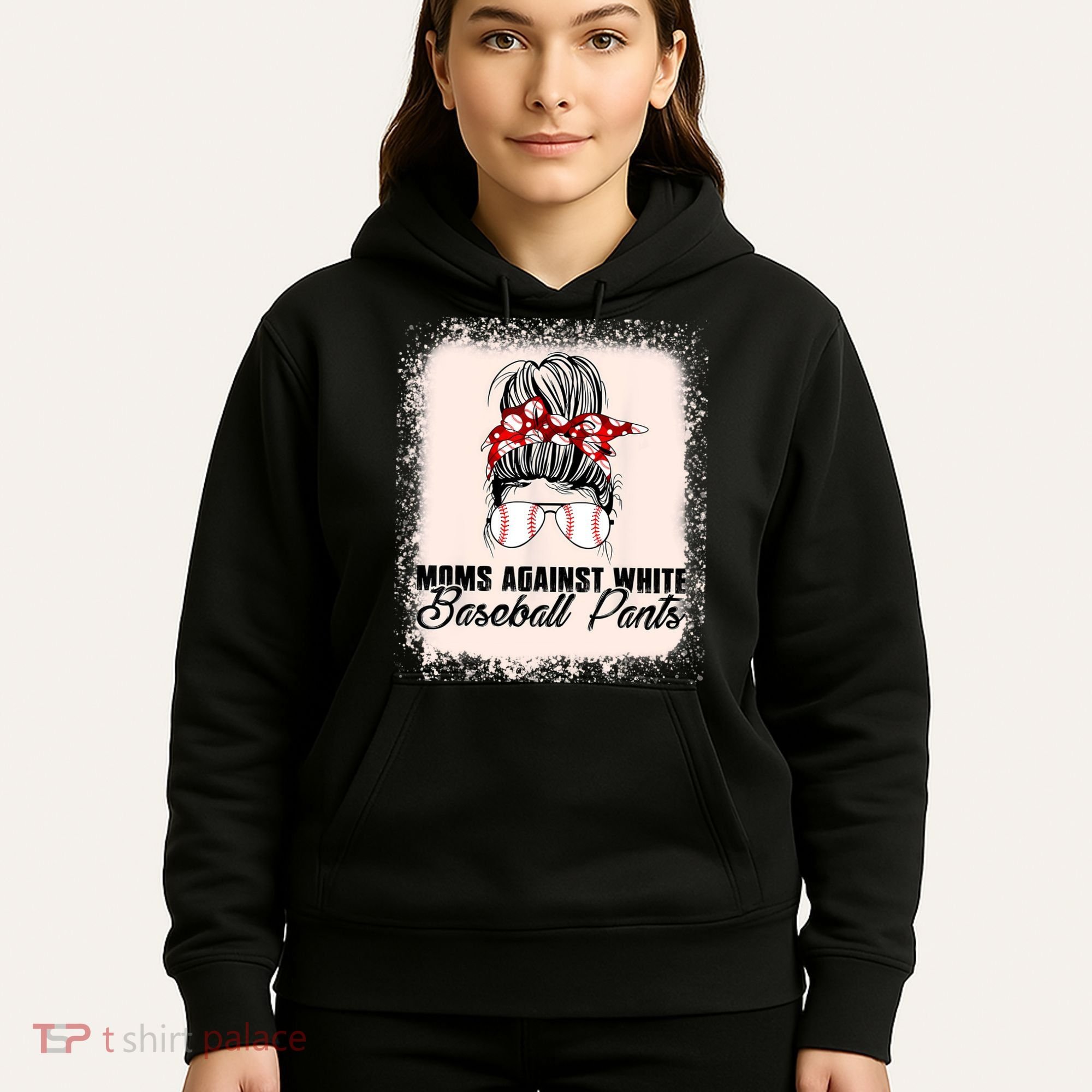 Baseball Mom Moms Against White Baseball Pants Hoodie