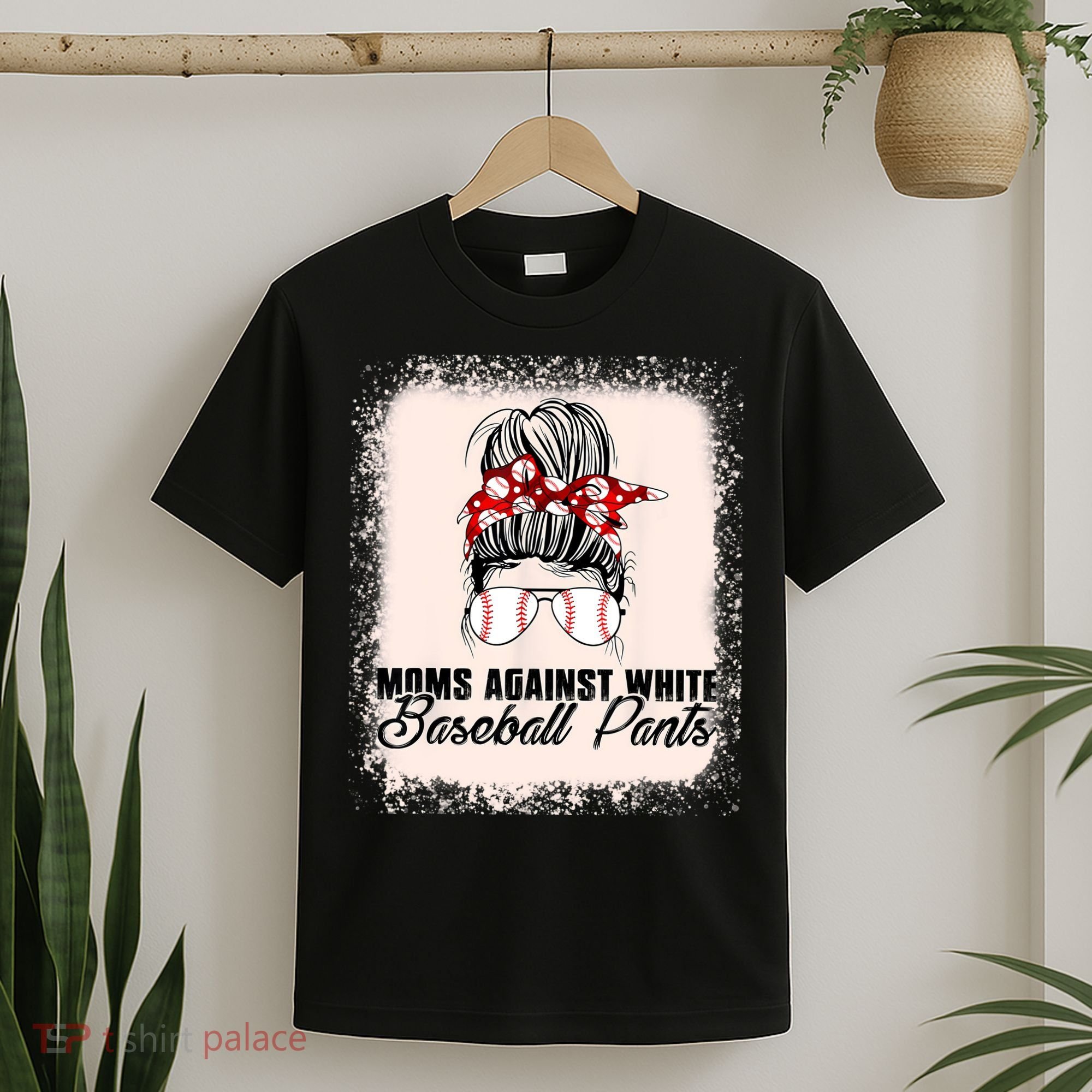 Baseball Mom Moms Against White Baseball Pants T-Shirt