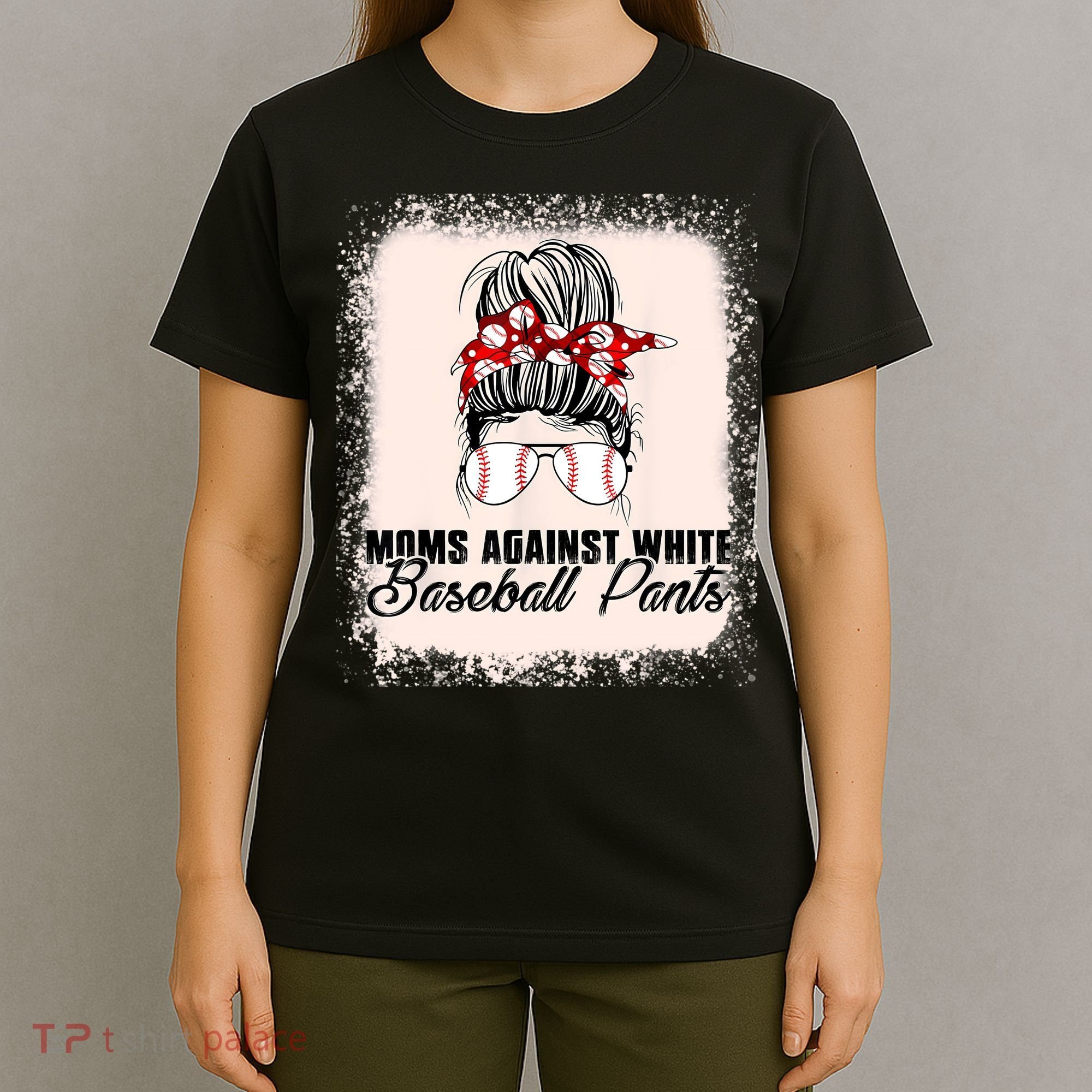 Baseball Mom Moms Against White Baseball Pants T-Shirt