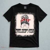 Baseball Mom Moms Against White Baseball Pants T-Shirt thumb 5