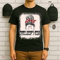 Baseball Mom Moms Against White Baseball Pants T-Shirt thumb 6