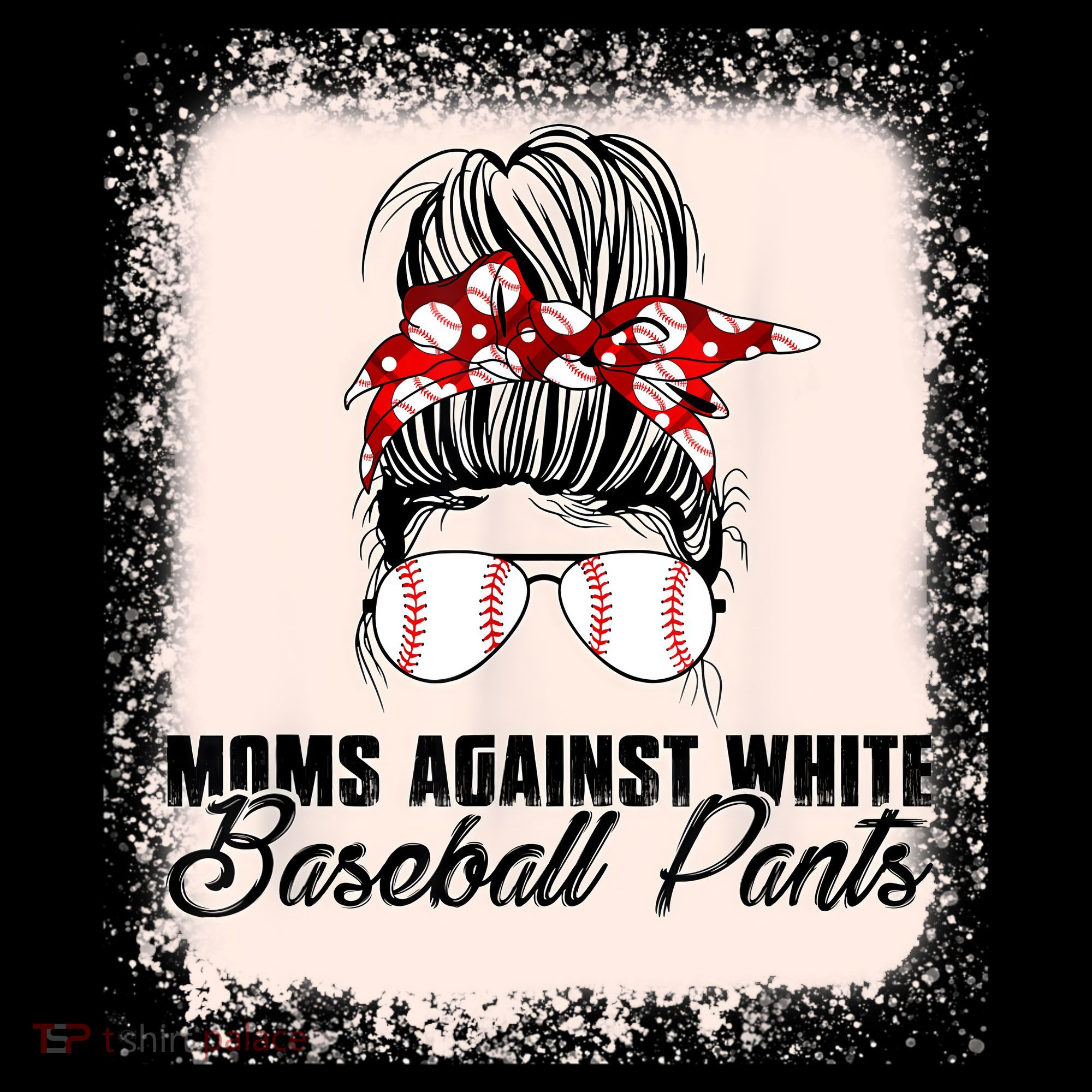 Baseball Mom Moms Against White Baseball Pants V-Neck T-Shirt