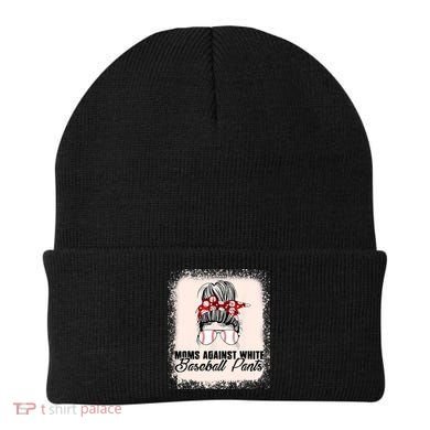 Baseball Mom Moms Against White Baseball Pants Beanie