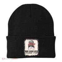 Baseball Mom Moms Against White Baseball Pants Beanie thumb 0