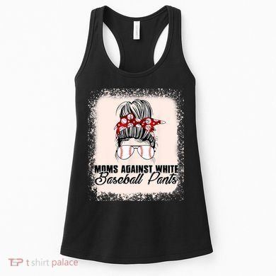 Baseball Mom Moms Against White Baseball Pants Women's Tank Top