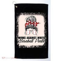 Baseball Mom Moms Against White Baseball Pants Golf Towel thumb 0