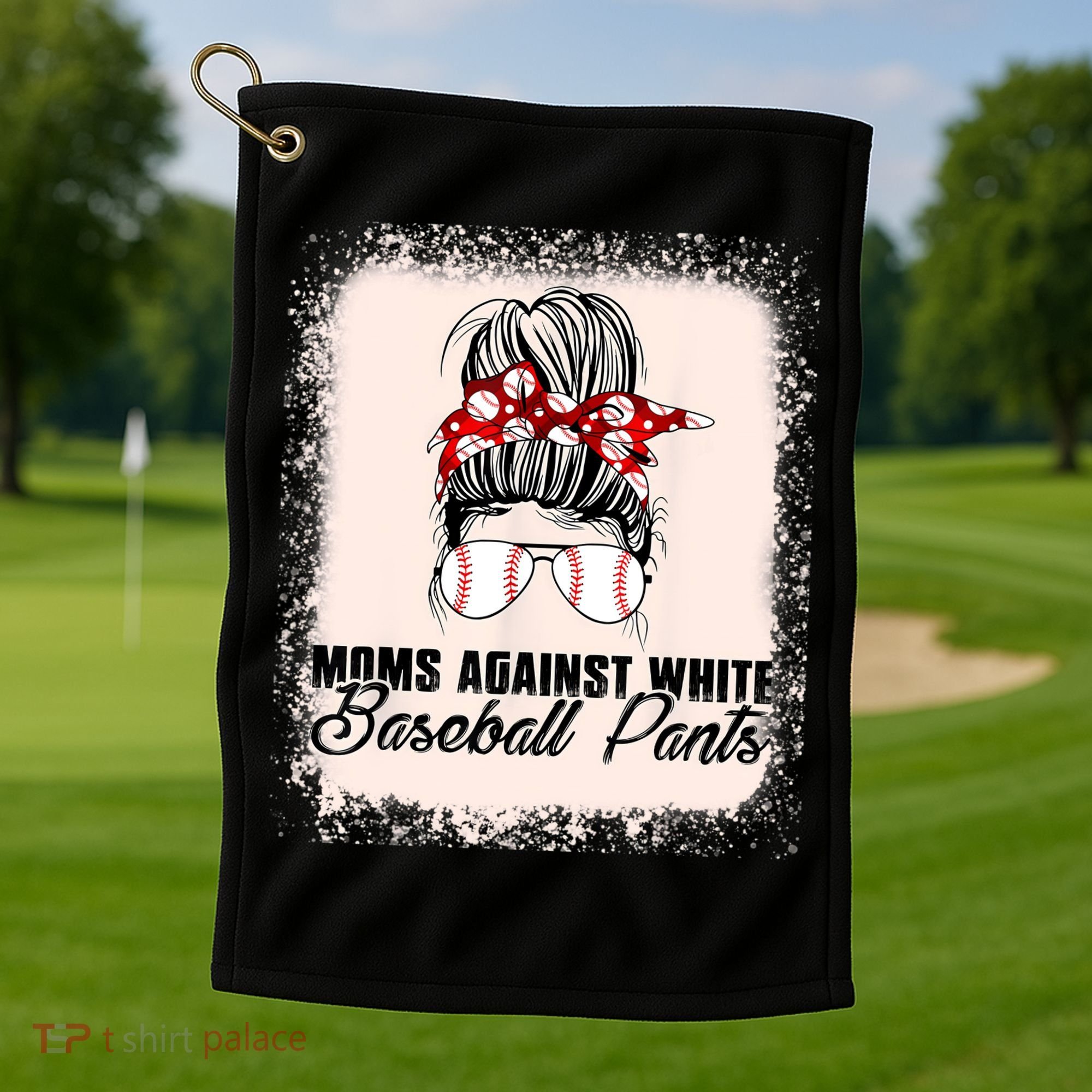 Baseball Mom Moms Against White Baseball Pants Golf Towel