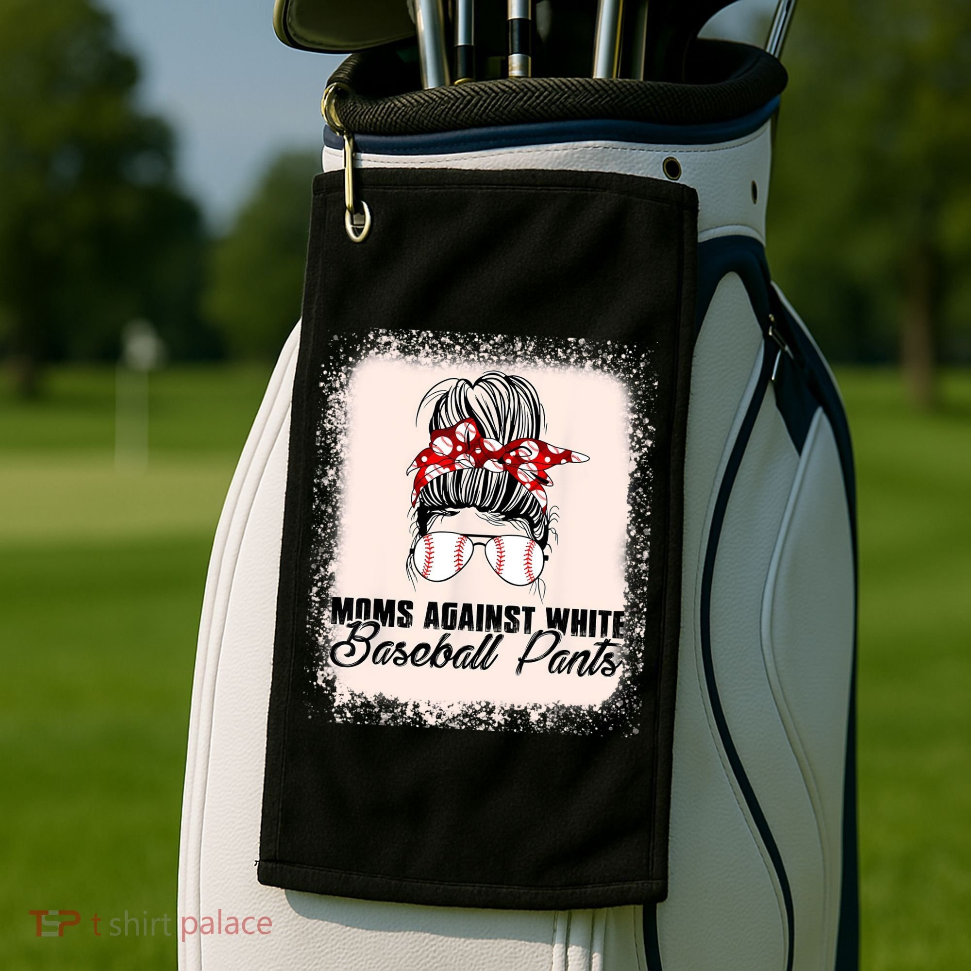 Baseball Mom Moms Against White Baseball Pants Golf Towel