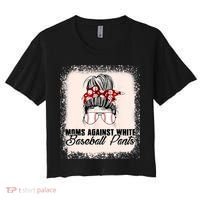 Baseball Mom Moms Against White Baseball Pants Women's Crop Top Tee thumb 0