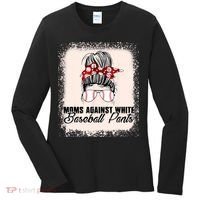 Baseball Mom Moms Against White Baseball Pants Women's Long Sleeve Shirt thumb 0